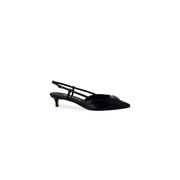 Noir Guess Escarpin à bride arrière, bout pointu et ornement métallique, contrastant avec un escarpin beige à bout pointu et nœud, pointure 4