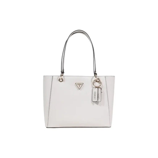 Guess Sac à main en polyuréthane noir avec pochette blanche, finitions argentées, étiquette logo