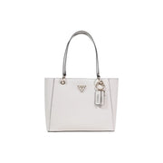 Guess Black Polyurethane Handbag with white tote bag, silver hardware, logo tag