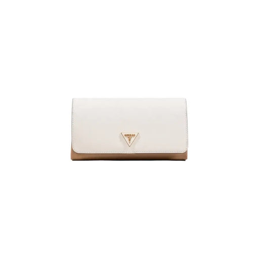 Beige blanc élégant Guess sac bandoulière avec portefeuille et logo doré