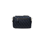 Black Guess crossbody bag with all-over logo pattern and interior pockets