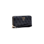 Noir Guess Portefeuille zippé avec motif logo répété et tirette de fermeture éclair dorée pour un rangement organisé