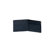 Open Guess Men Black Leather Wallet with Money Clip showing multiple card slots and coin pocket