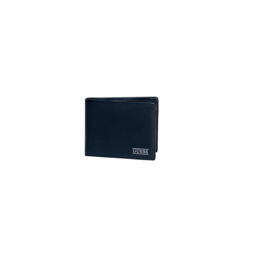 Dark blue leather bifold wallet with money clip from Guess Men Black Leather Wallet collection