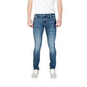 Guess Men blue slim fit denim jeans with faded wash from the spring summer collection