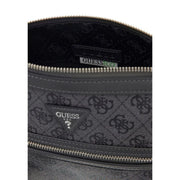 Noir Guess Sac bandoulière écologique avec motif monogramme répété et fermetures éclair argentées en similicuir