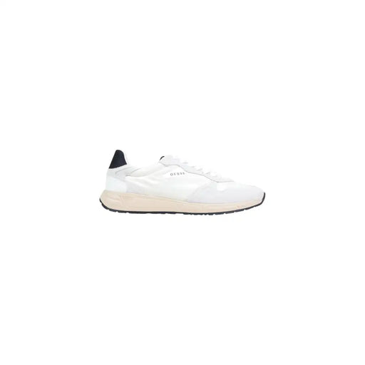 Blanc guess Baskets homme Aria avec languette arrière noire et semelle en caoutchouc beige, collection printemps-été