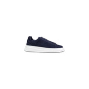bas en daim bleu marinetop Baskets pour hommes avec semelle épaisse en caoutchouc blanc par Guess chaussures de sport à enfiler