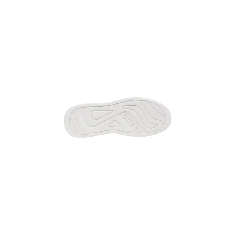 Semelle en caoutchouc blanc avec motif en relief Guess logo et motif géométrique sur la bande de roulement Guess Baskets homme en cuir noir modèle Elba