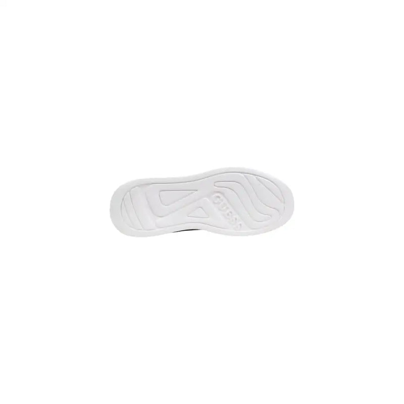 Semelle en caoutchouc blanc avec motif en relief guess logo et motif de bande de roulement ondulée sur guess Baskets pour hommes Elban en daim noir