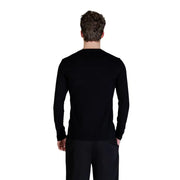 Guess Pull noir à manches longues et col rond pour homme, confectionné dans un tissu confortable et adapté aux tenues décontractées.