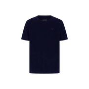 Guess T-shirt homme bleu marine à manches courtes en mélange coton modal, avec logo brodé discret sur la poitrine.
