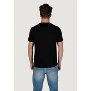 Guess hommes t-shirt T-shirt noir à manches courtes et col rond, confectionné en coton doux pour un confort optimal au quotidien.