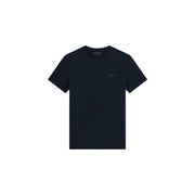Un noir élégant Guess T-shirt homme en coton à col rond et logo brodé discret sur la poitrine, coupe extra slim