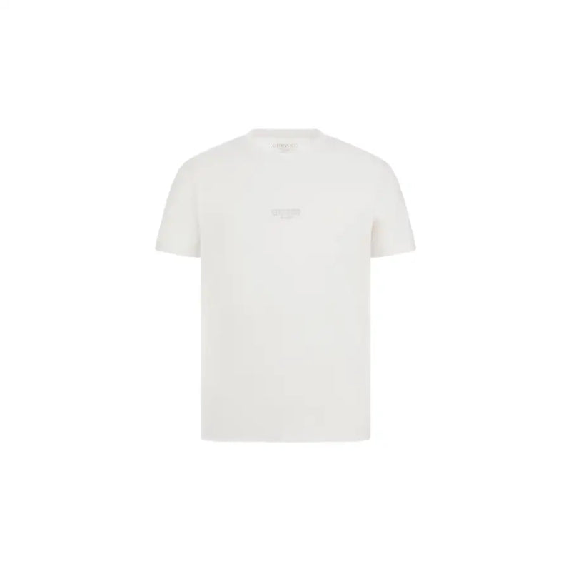 Guess T-shirt en coton blanc à col rond pour homme t-shirt avec un design minimaliste et un logo discret sur la poitrine