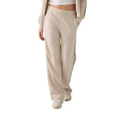 Beige guess Pantalon de survêtement à lacets pour femme, confectionné dans un mélange de modal et orné de bandes latérales à logo, idéal pour une tenue décontractée.