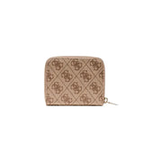 Guess beige monogram print zip wallet for women, Fall Winter collection