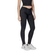 Guess Jean skinny taille haute en coton stretch noir pour femme, coupe slim et détails légèrement usés
