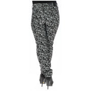 Guess Pantalon noir en coton pour femme avec poches et motif abstrait noir et blanc