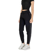 Guess Women black jogger pants with textured side stripe detail