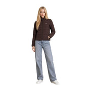 Guess Doudoune matelassée marron en polyester pour femme, avec col montant et fermeture éclair, idéale par temps froid.
