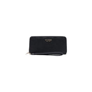 Noir Guess Portefeuille Diana grand format à fermeture éclair en polyuréthane avec logo en relief et dragonne, 21 cm, pour femme