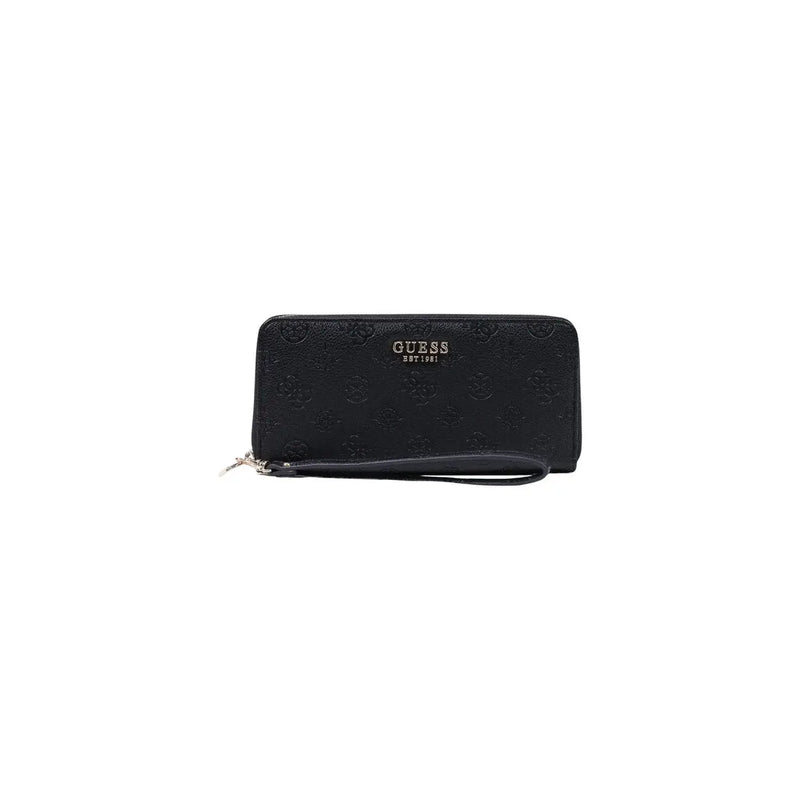 Noir Guess Portefeuille Diana grand format à fermeture éclair en polyuréthane avec logo en relief et dragonne, 21 cm, pour femme