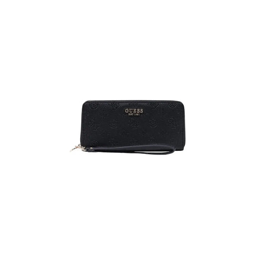Noir Guess Portefeuille Diana grand format à fermeture éclair en polyuréthane avec logo en relief et dragonne, 21 cm, pour femme