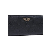 Noir Guess Portefeuille Diana pour femme, grand format (21 cm), en polyuréthane avec logo en relief et marquage doré.
