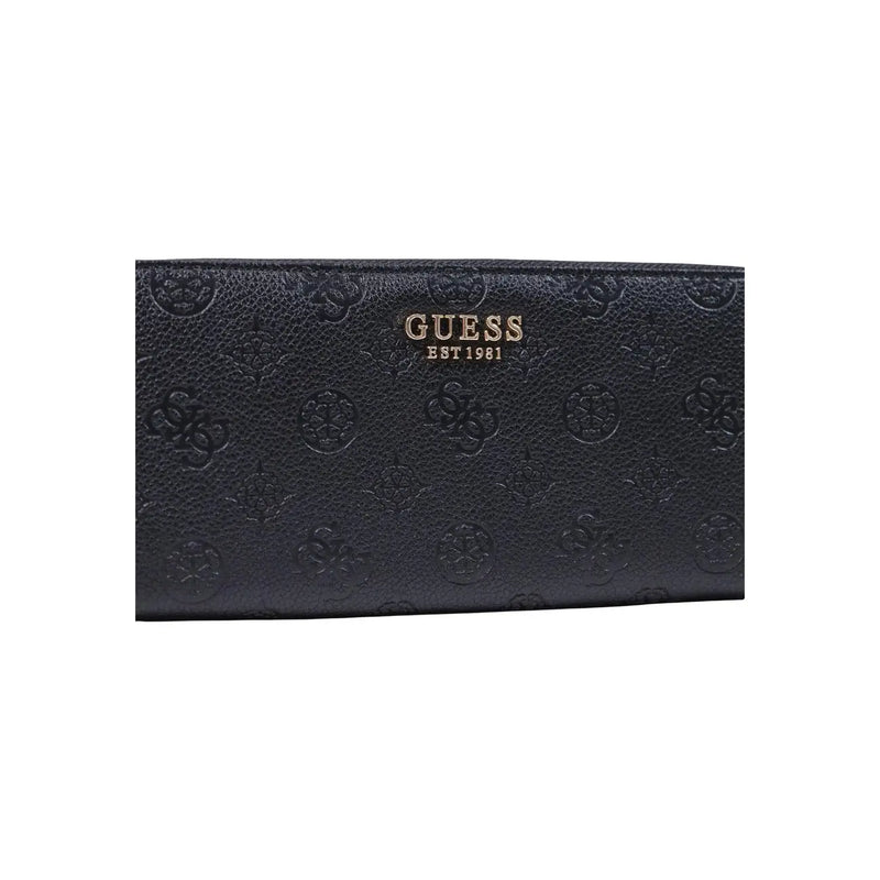 Noir Guess Portefeuille Diana pour femme, grand format (21 cm), en polyuréthane avec logo en relief et marquage doré.