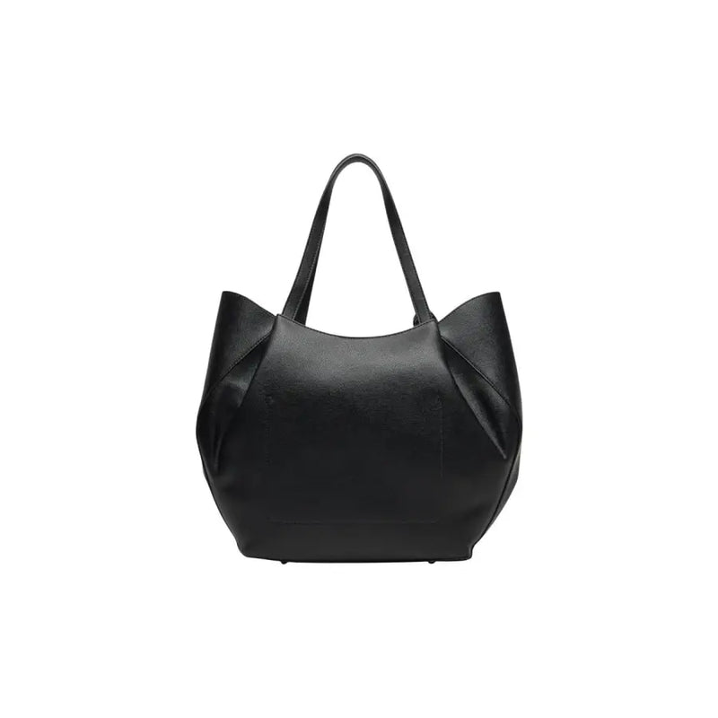 Black leather tote bag with two top handles from Guess Women Fall Winter collection