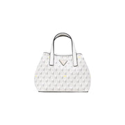 White tote bag with geometric pattern and triangular logo from Guess Women Fall Winter collection