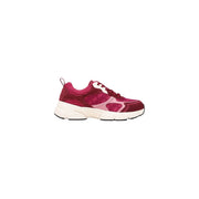 Guess women platform sneakers bordeaux with vibrant magenta and blush pink chunky sole and textured polyester mesh upper
