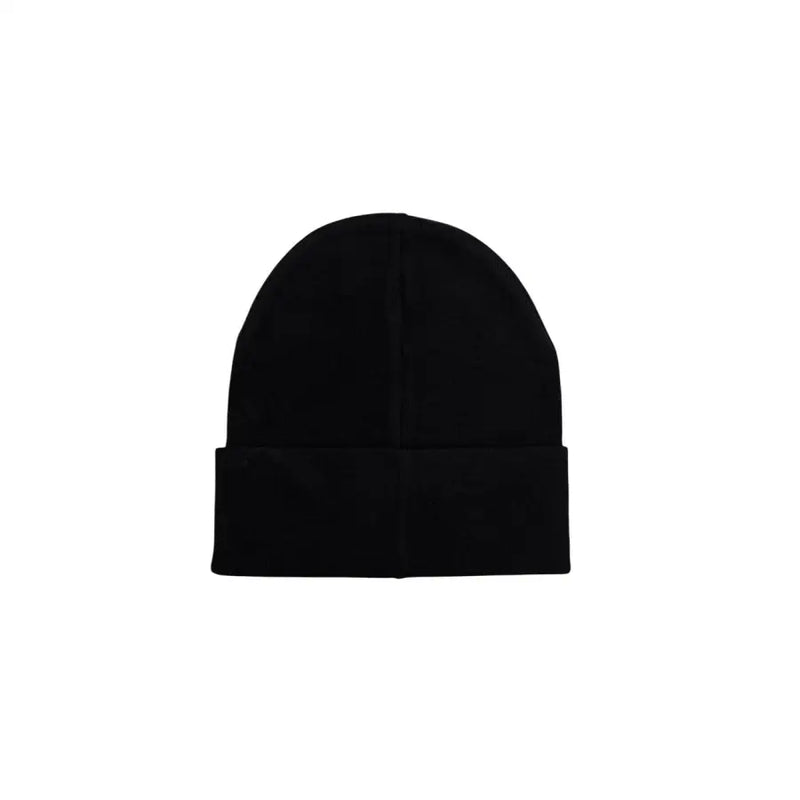 Black knit beanie with folded cuff from Guess Women Rhinestone Cap for Fall Winter season