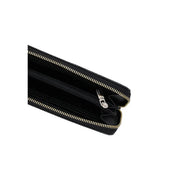 Guess Portefeuille femme Brenton en cuir gris et noir avec double fermeture éclair et finitions argentées en polyuréthane, format 20 cm