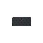 Noir guess Portefeuille femme Coleen Logo en polyuréthane gris avec motif monogramme répété et logo argenté