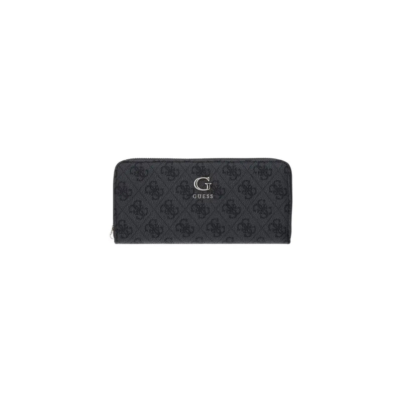 Noir guess Portefeuille femme Coleen Logo en polyuréthane gris avec motif monogramme répété et logo argenté