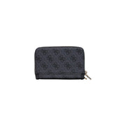Noir guess Portefeuille femme Coleen en polyuréthane gris, 16 cm, orné du logo Coleen et doté d'une fermeture éclair argentée.