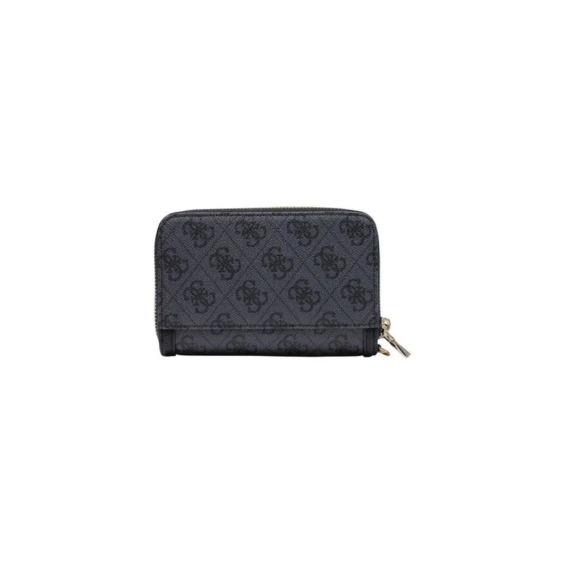Noir guess Portefeuille femme Coleen en polyuréthane gris, 16 cm, orné du logo Coleen et doté d'une fermeture éclair argentée.