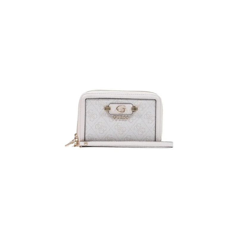 Argent Guess Portefeuille femme Coleen en polyuréthane gris à motif discret et fermoir métallique, 16 cm.