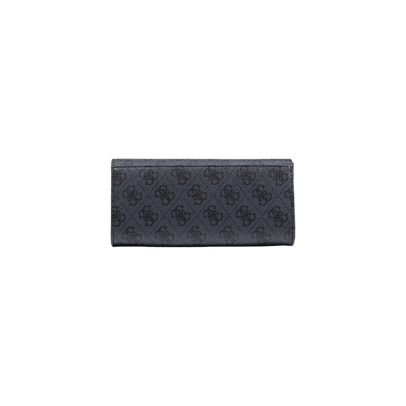 Gris foncé Guess Portefeuille femme en polyuréthane avec motif logo répété, dimensions 10 x 20 x 4 cm