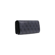 texture gris foncé Guess Portefeuille femme en polyuréthane uni avec motif logo en relief répété, dimensions 10 x 20 x 4 cm