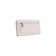Guess Portefeuille femme en polyuréthane gris anthracite avec fermeture éclair argentée et surpiqûres discrètes 20 x 10 x 3 cm