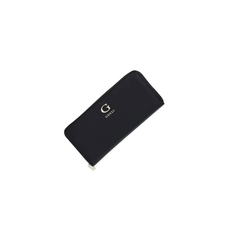 Noir guess Portefeuille femme Lucci grand format zippé en polyuréthane, au design minimaliste et élégant, avec logo argenté