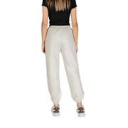 Guess Women beige cotton joggers with elastic waistband and cuffed hems