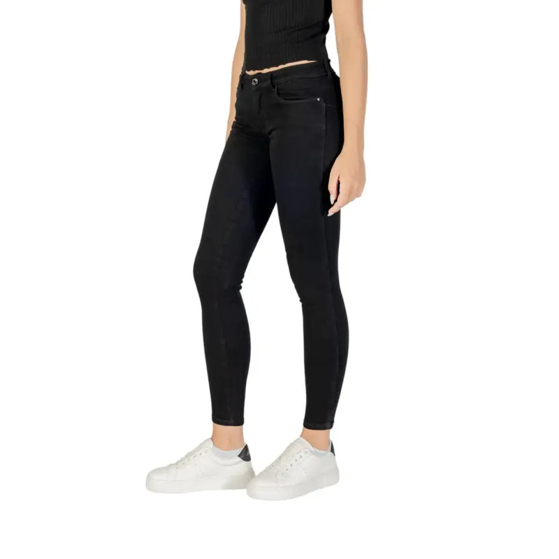 Guess Jean skinny noir taille haute pour femme, coupe ajustée et poches fonctionnelles