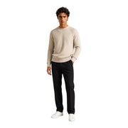 Guess Pull en laine Niro Vanisãe pour femme, en maille côtelée beige, manches longues et col rond, vue de face