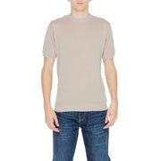 Man in beige t-shirt from Hamaki-ho Men Knitwear collection