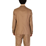 Men’s brown blazer from Hamaki Ho with lapel collar, suitable for fall and winter