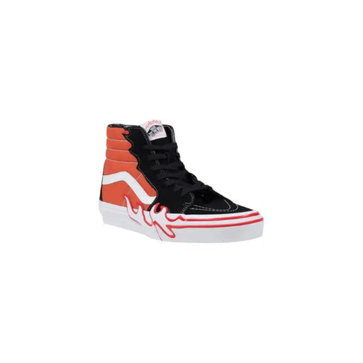 Vans High Top Sneakers with Flame Design showcasing a stylish high-top sneaker with flame pattern